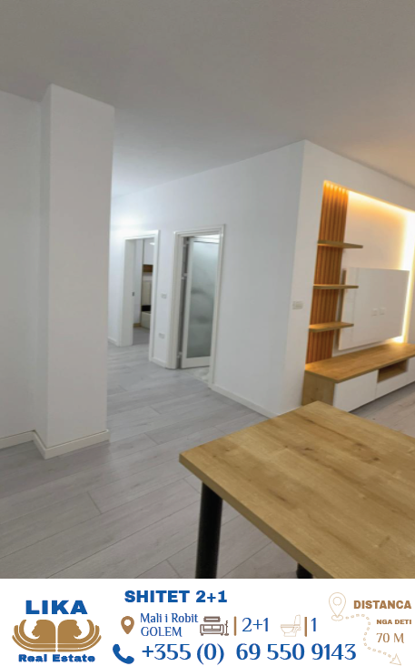 Apartament 2+1 në Shitje në Mali i Robit, Golem